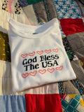 God Bless the USA | Girls Patriotic Embroidered Shirt
