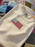 Lace Stitch Flag Shirt | Patriotic Embroidered Shirt