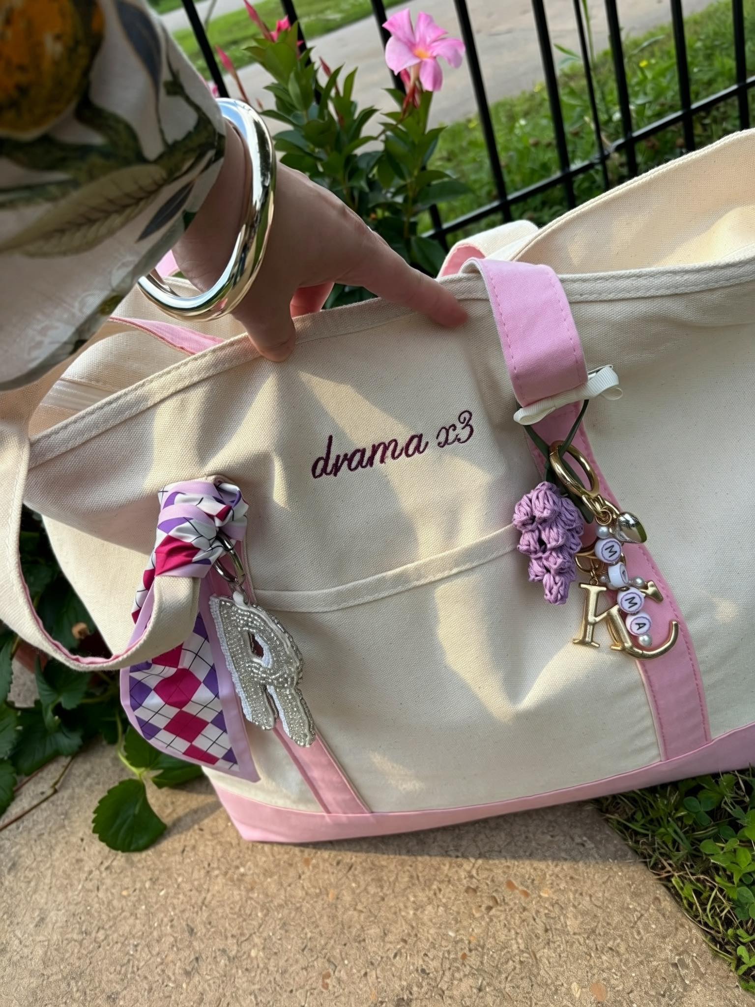 Embroidered Large Canvas Tote | Personalized Bag | Multiple Color Options