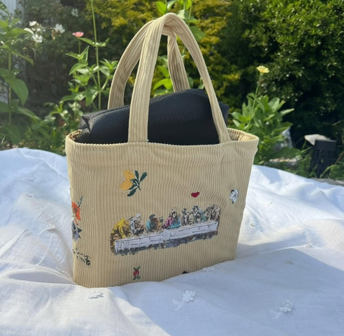 Patchwork Bible Bag | Custom Embroidered Small Tote | Made to Order