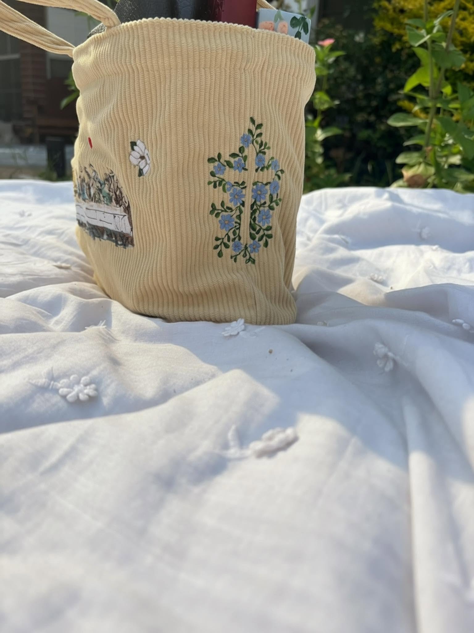 Patchwork Bible Bag | Custom Embroidered Small Tote | Made to Order