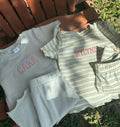 Girls Embroidered Lettuce Trim Set | Personalized Ribbed Summer Set