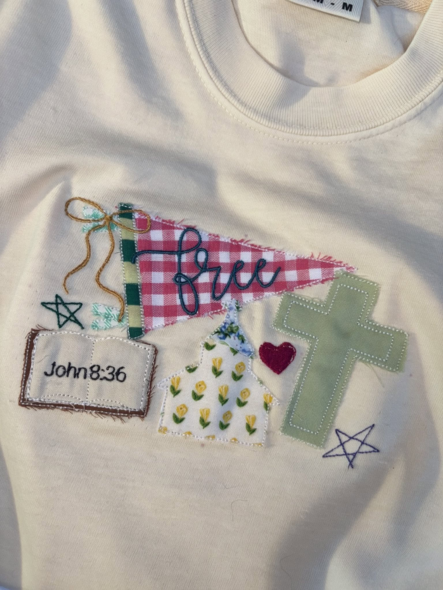 Bible Verse Embroidered Shirt | Custom Patchwork Christian Tee | Made to Order