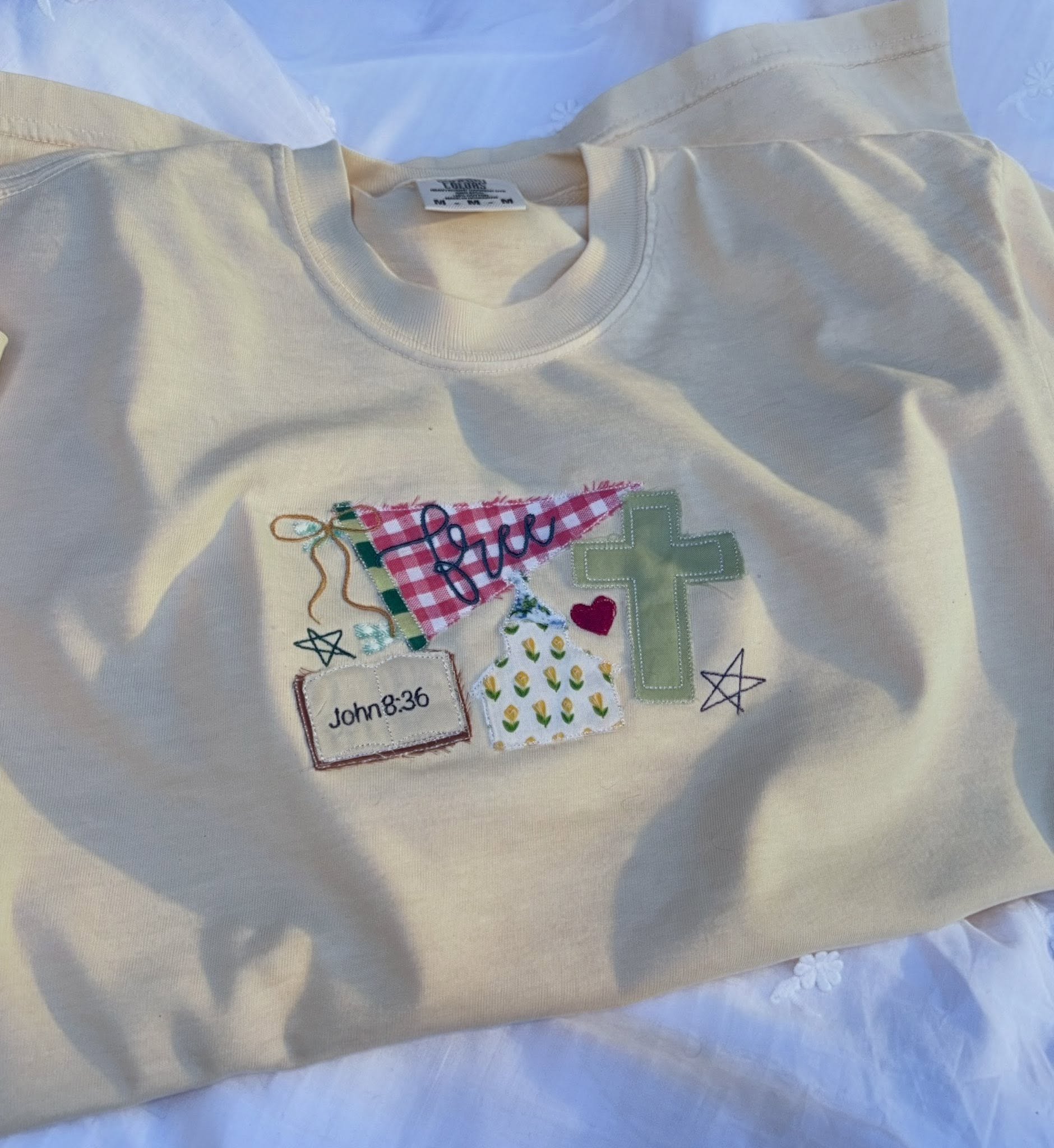 Bible Verse Embroidered Shirt | Custom Patchwork Christian Tee | Made to Order