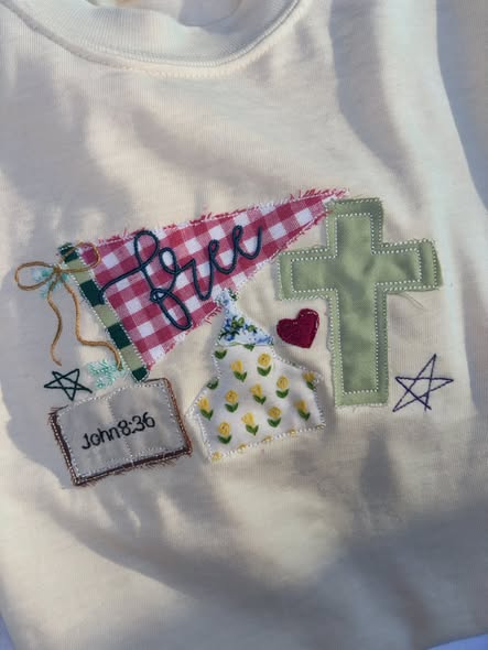 Bible Verse Embroidered Shirt | Custom Patchwork Christian Tee | Made to Order
