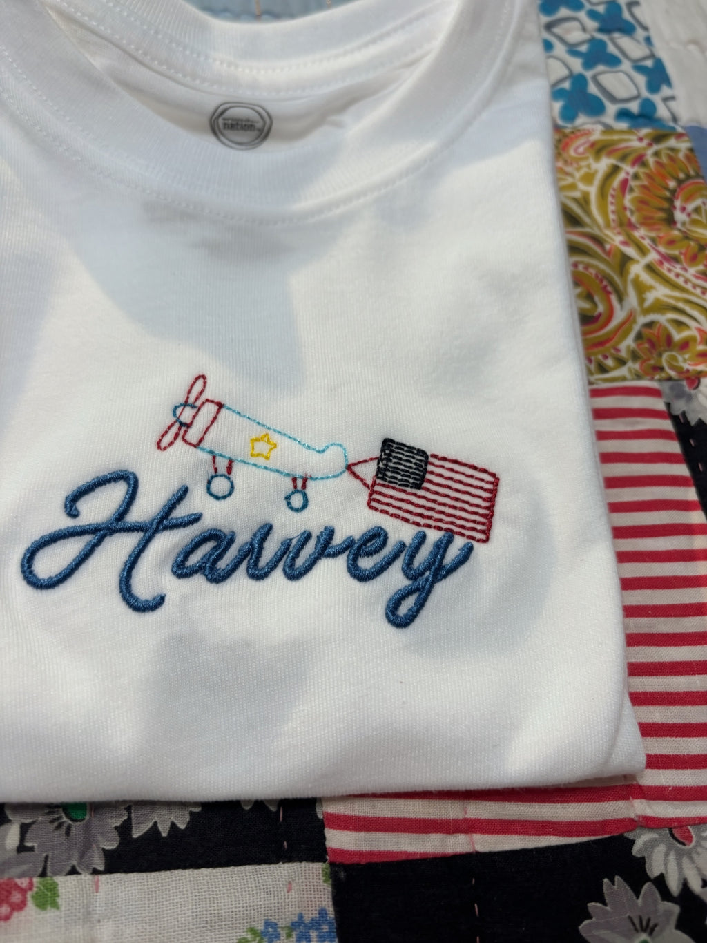 Patriotic Plane Embroidered Shirt | Boys Kids Summer Clothes
