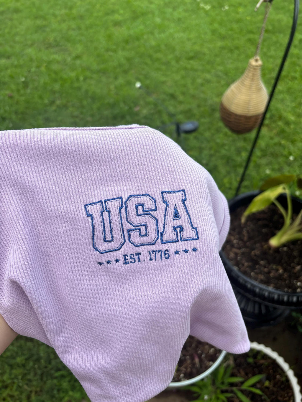 USA Embroidered Ribbed Tank Top & Fitted Tee | Made to Order